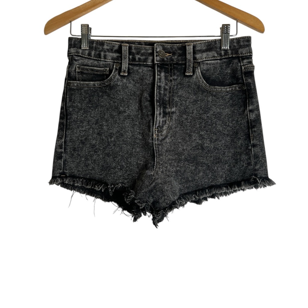 Kendall & Kylie Charcoal Frayed Jean Shorts